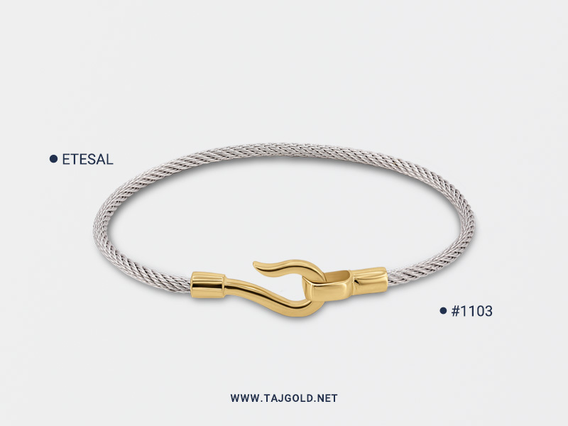 دستبند طلا اتصال سفید